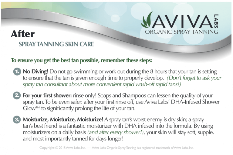 Client Before/After Care Cards Aviva Labs