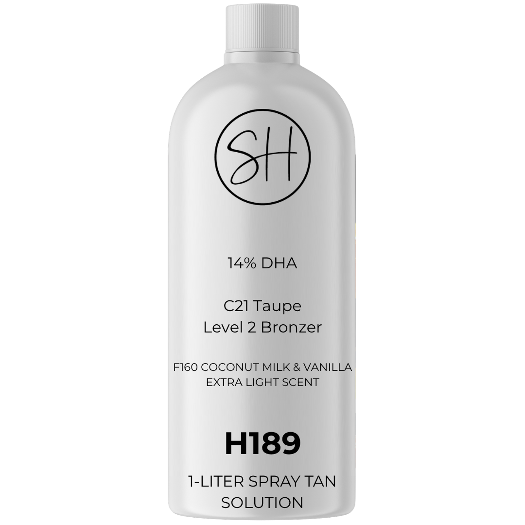 Summer House Tan Solution, 14% DHA, C21 Taupe Level 2 Bronzer, F160 Coconut Milk & Vanilla Extra Light Scent – LABELED Stone (H189)