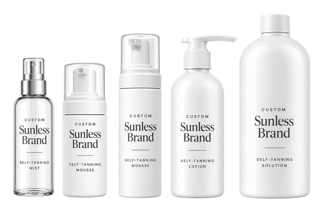 mix of sunless bottles